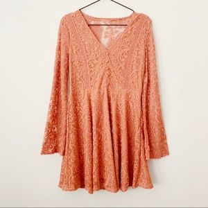Francesca’s Lace Dress Bell Sleeve Boho
